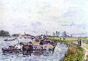 Alfred Sisley Frachtkahne bei Saint-Mammes oil